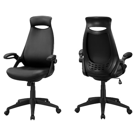 Monarch Specialties Office Chair, Adjustable Height, Swivel, Ergonomic, Armrests, Computer Desk, Work, Metal, Black I 7276